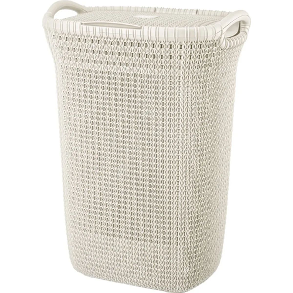 GENERICO - Canasto ropa rectangular Khipu plástico color blanco