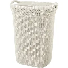 GENERICO - Canasto ropa rectangular Khipu plástico color blanco