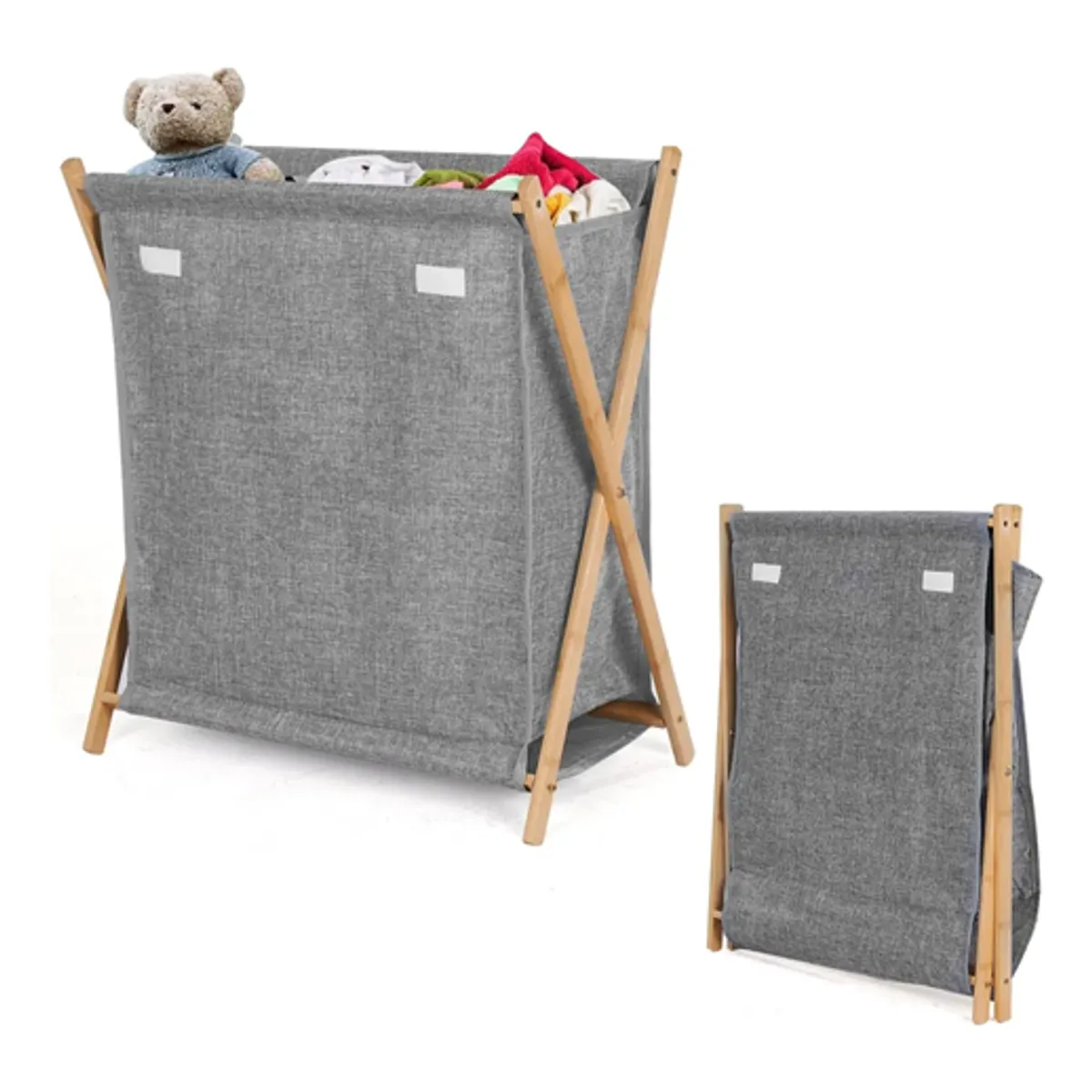 GENERICO - Cesto ropa sucia plegable 75l con tapa