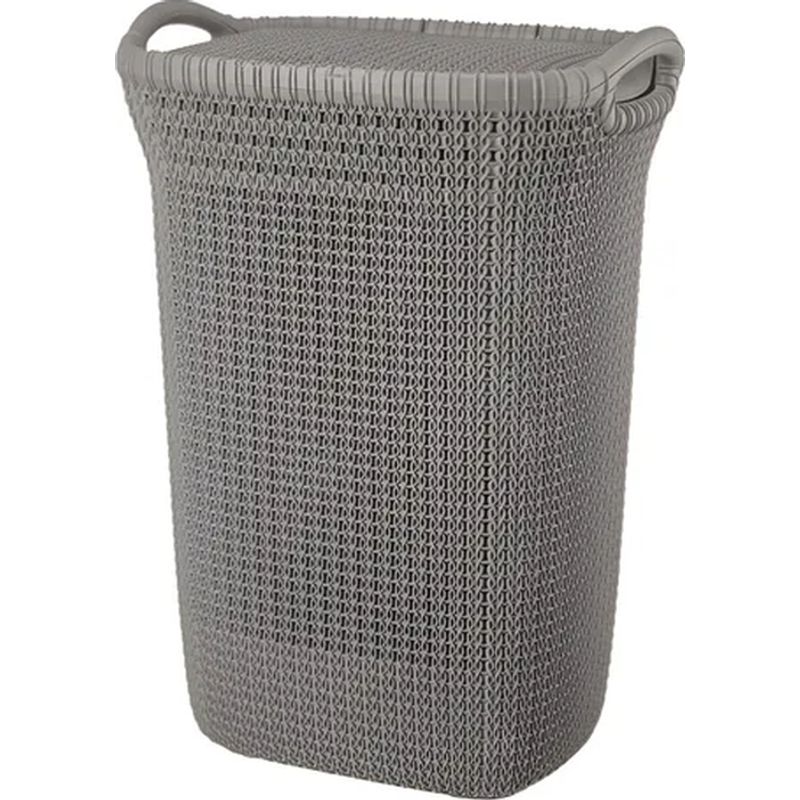 GENERICO - Canasto ropa Khipu 60l con tapa color taupe