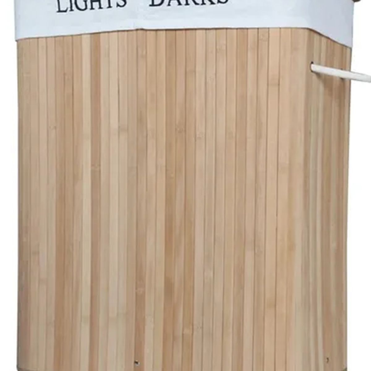 GENERICO - Canasto ropa sucia bambú doble con tapa 60l