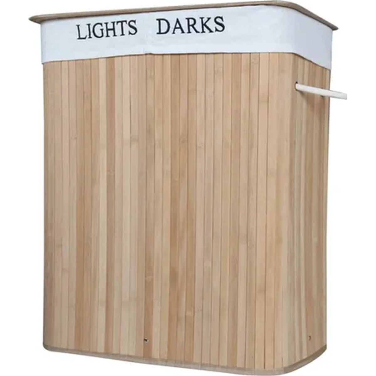 GENERICO - Canasto ropa sucia bambú doble con tapa 60l