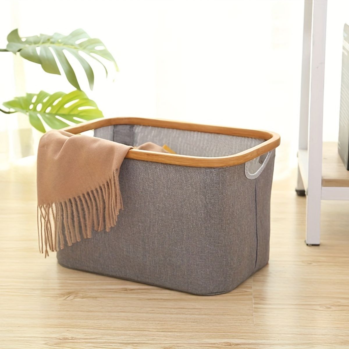 GENERICO - Cesta plegable almacenamiento 54x34x33cm