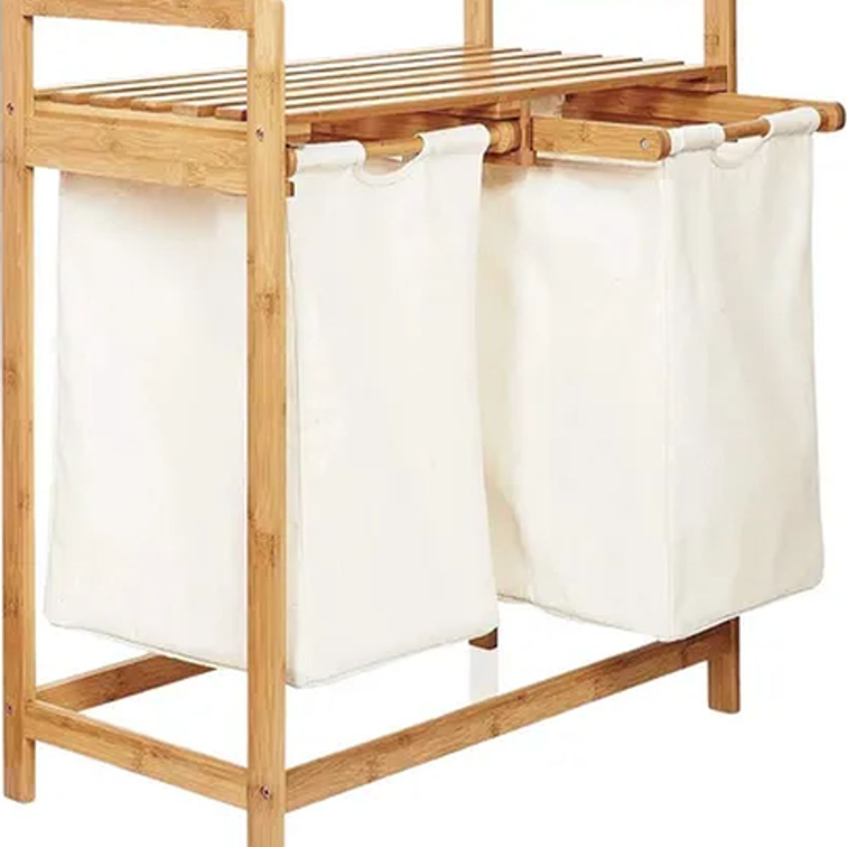 GENERICO - Cesta ropa sucia con soporte bambú