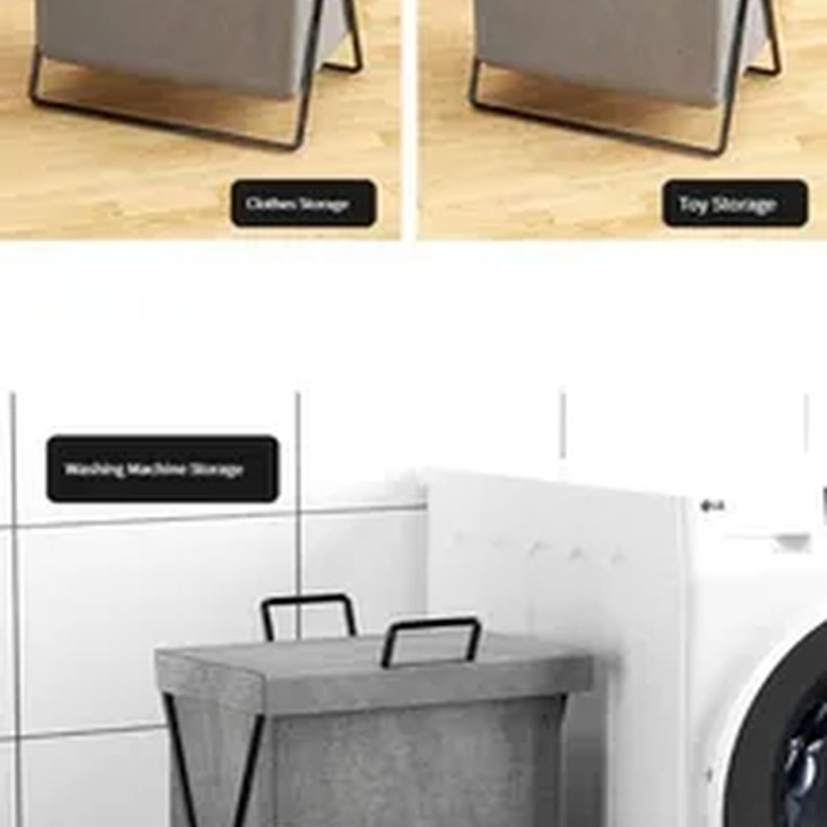 GENERICO - Canasto tela ropa sucia plegable