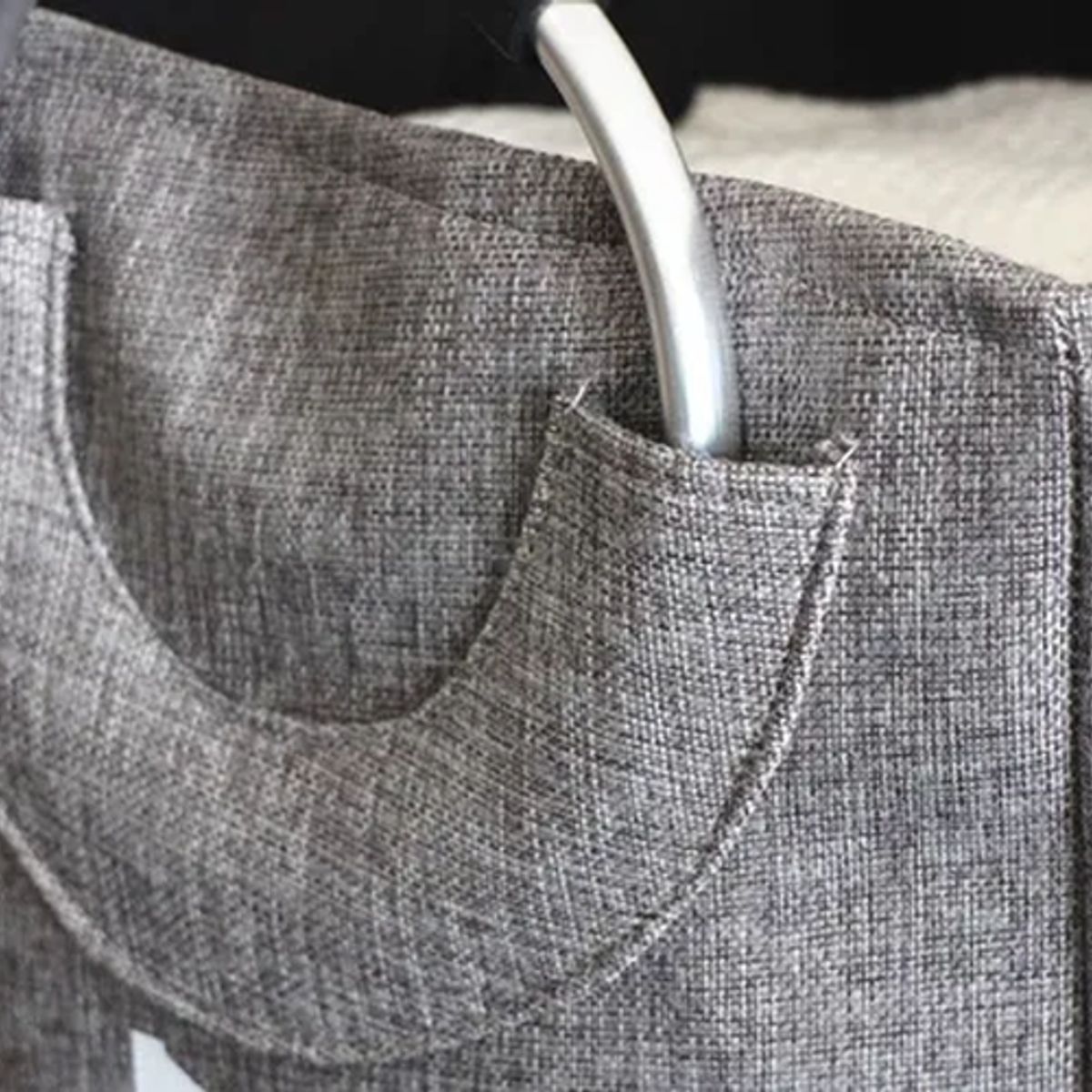 GENERICO - Cesto ropa sucia tela con mango aluminio
