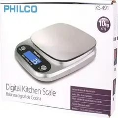 GENERICO - Balanza digital Philco ks491 cocina 10kg color plateado