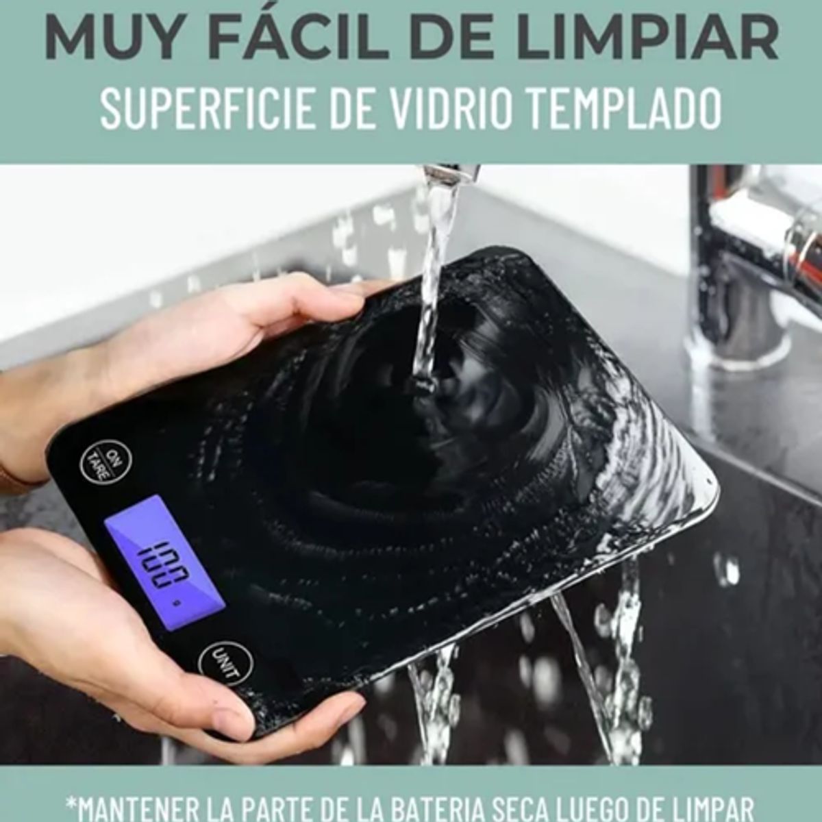 GENERICO - Balanza cocina digital vidrio 5kg color negro