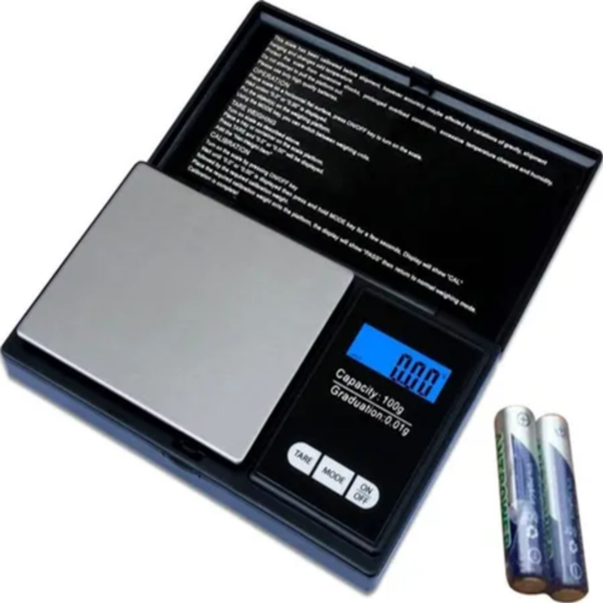 GENERICO - Pesa digital portátil precisión 01g a 500g color negro