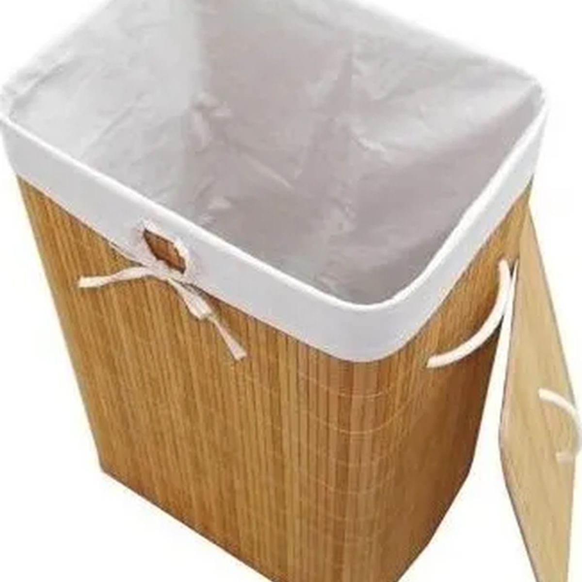 GENERICO - Cesto ropa rectangular bambú natural