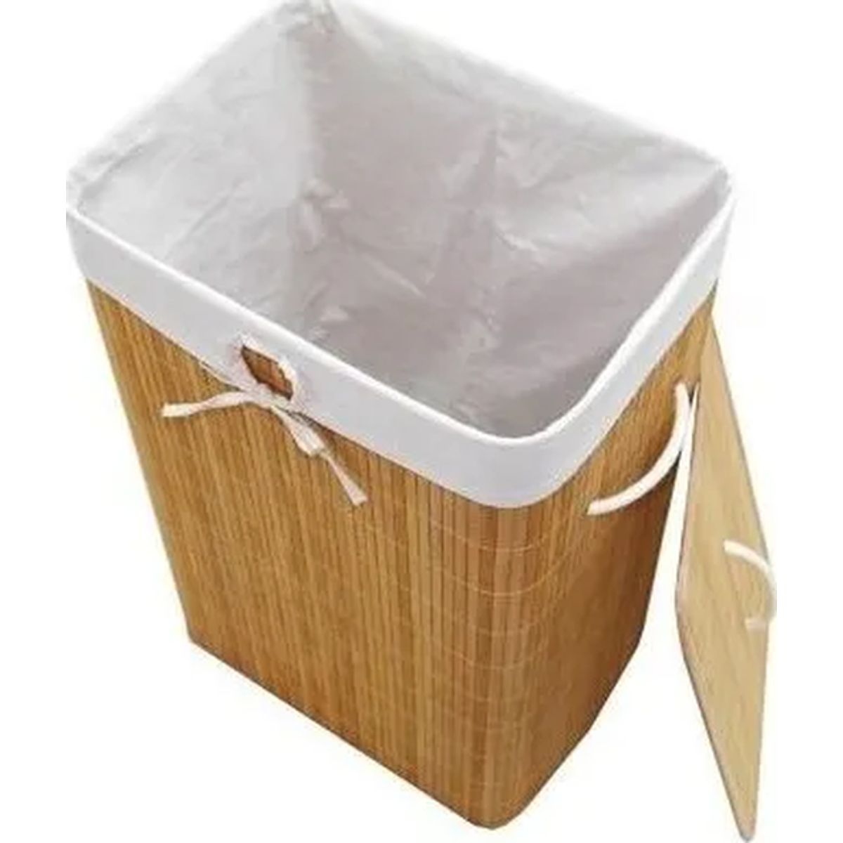 GENERICO - Cesto ropa rectangular bambú natural