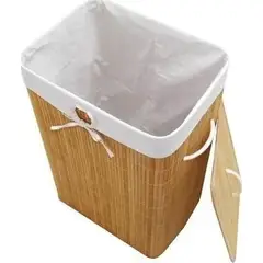 GENERICO - Cesto ropa rectangular bambú natural
