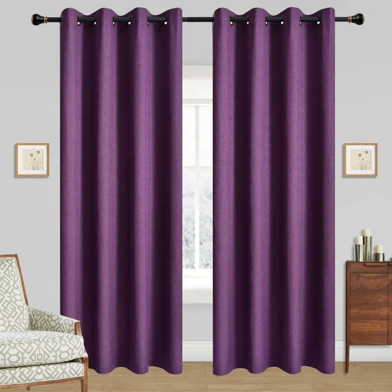 GENERICO - Set 2 Cortinas Blackout Engomada Térmica Violeta