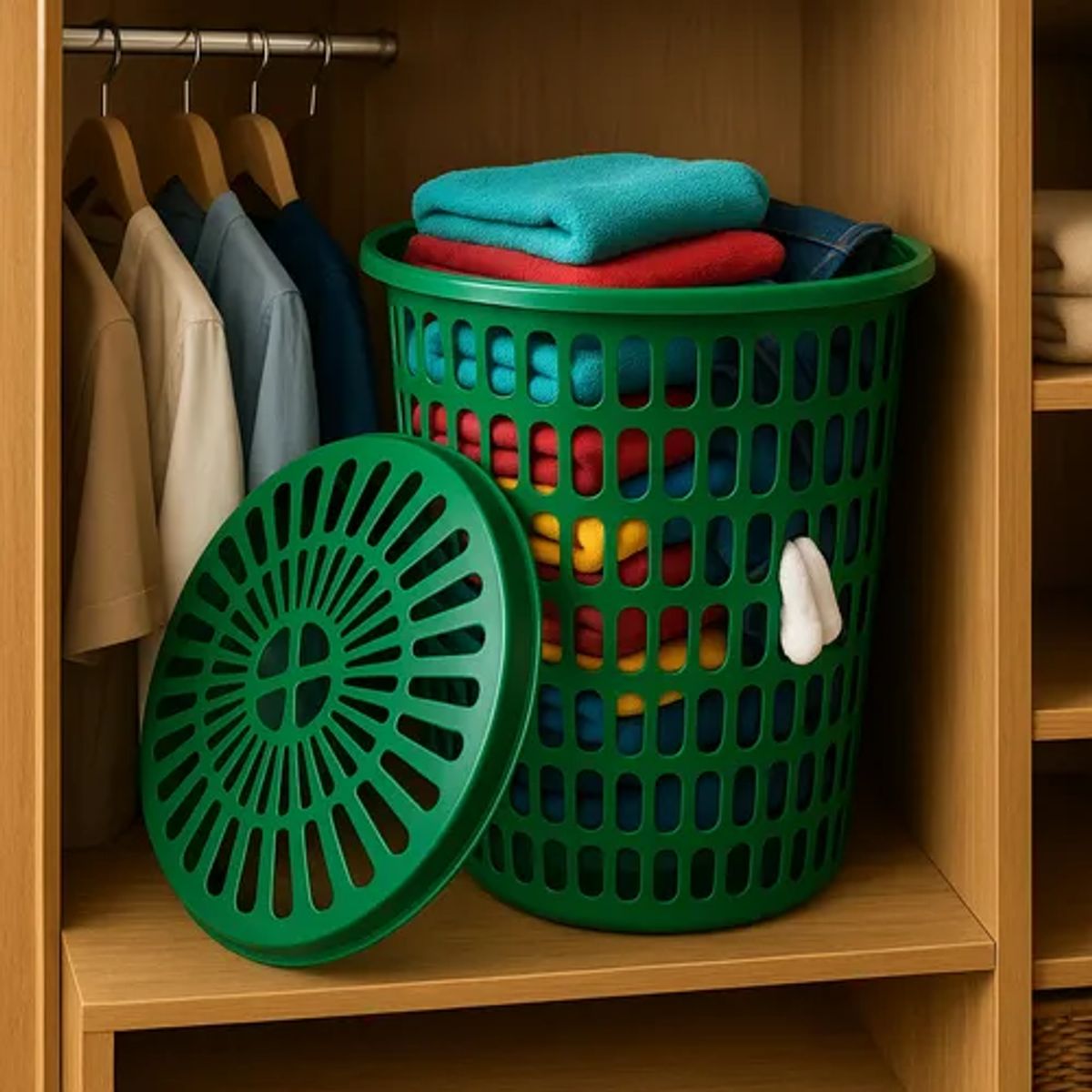 GENERICO - Canasta plástico rejillas 55l ropa