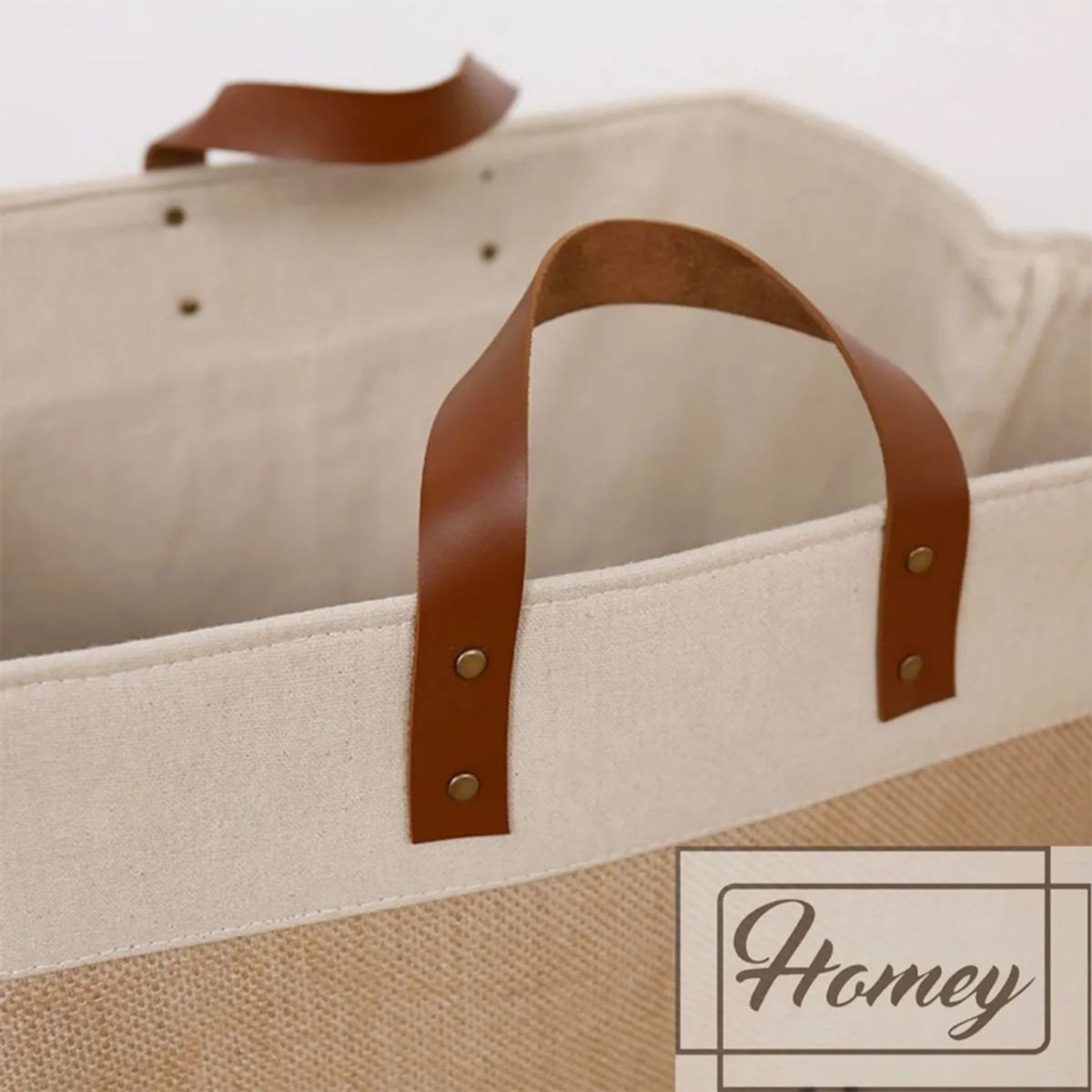 GENERICO - Canasto ropa con asas color beige