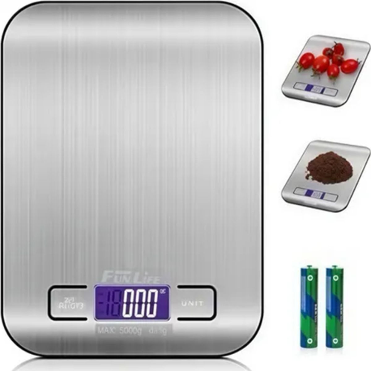 GENERICO - Báscula gramera digital cocina 5kg acero inoxidable