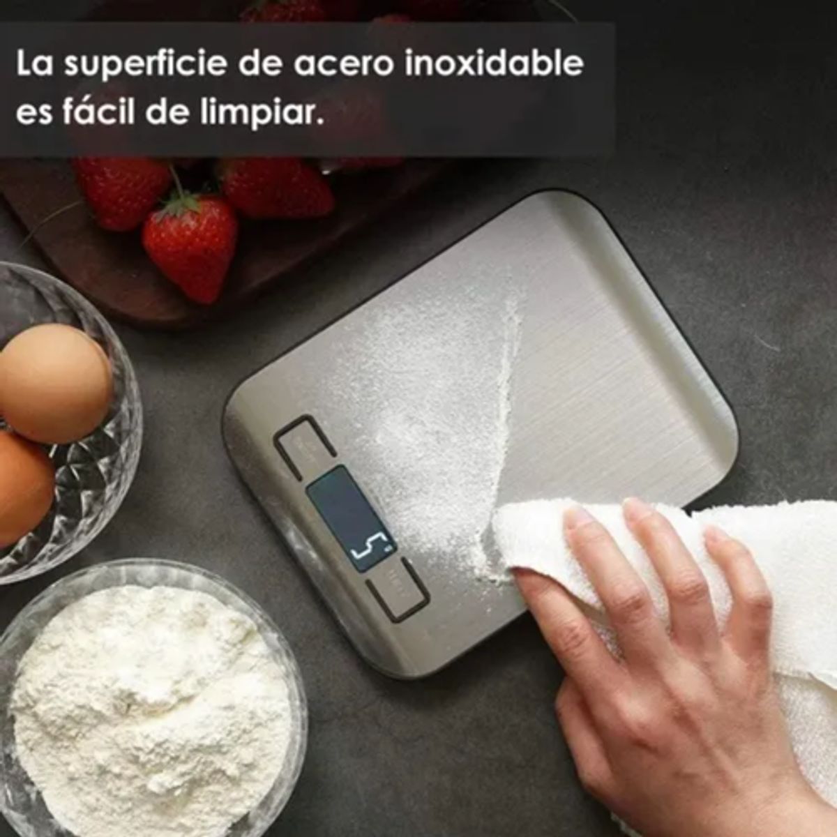 GENERICO - Báscula gramera digital cocina 5kg acero inoxidable