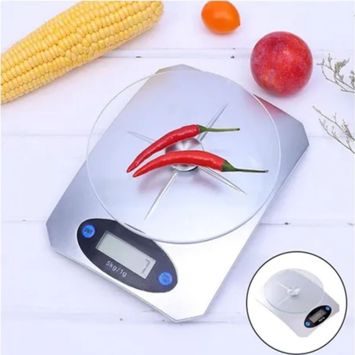 GENERICO - Pesa cocina digital 5kg color gris