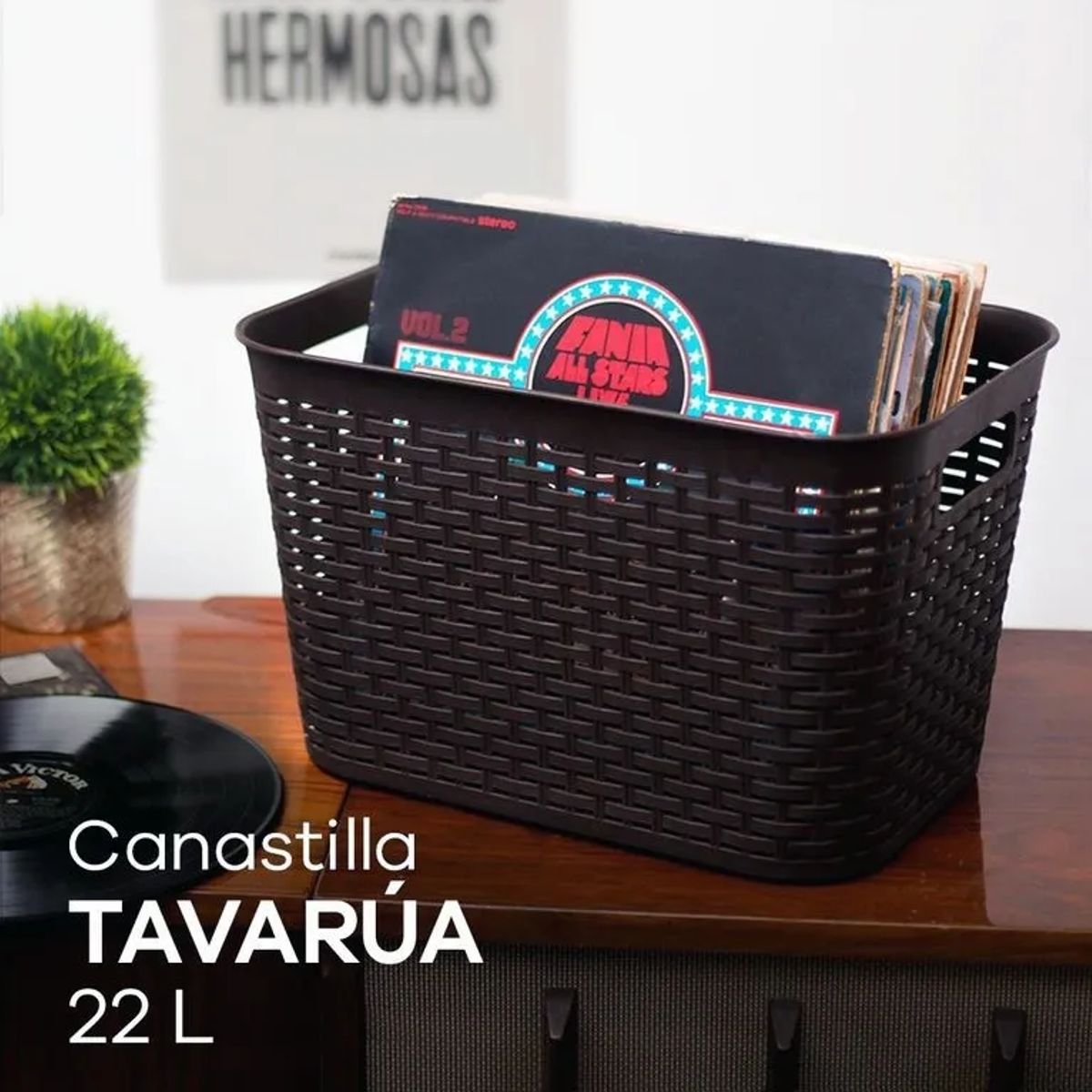 GENERICO - Canastilla organizadora rattan 22l multiuso