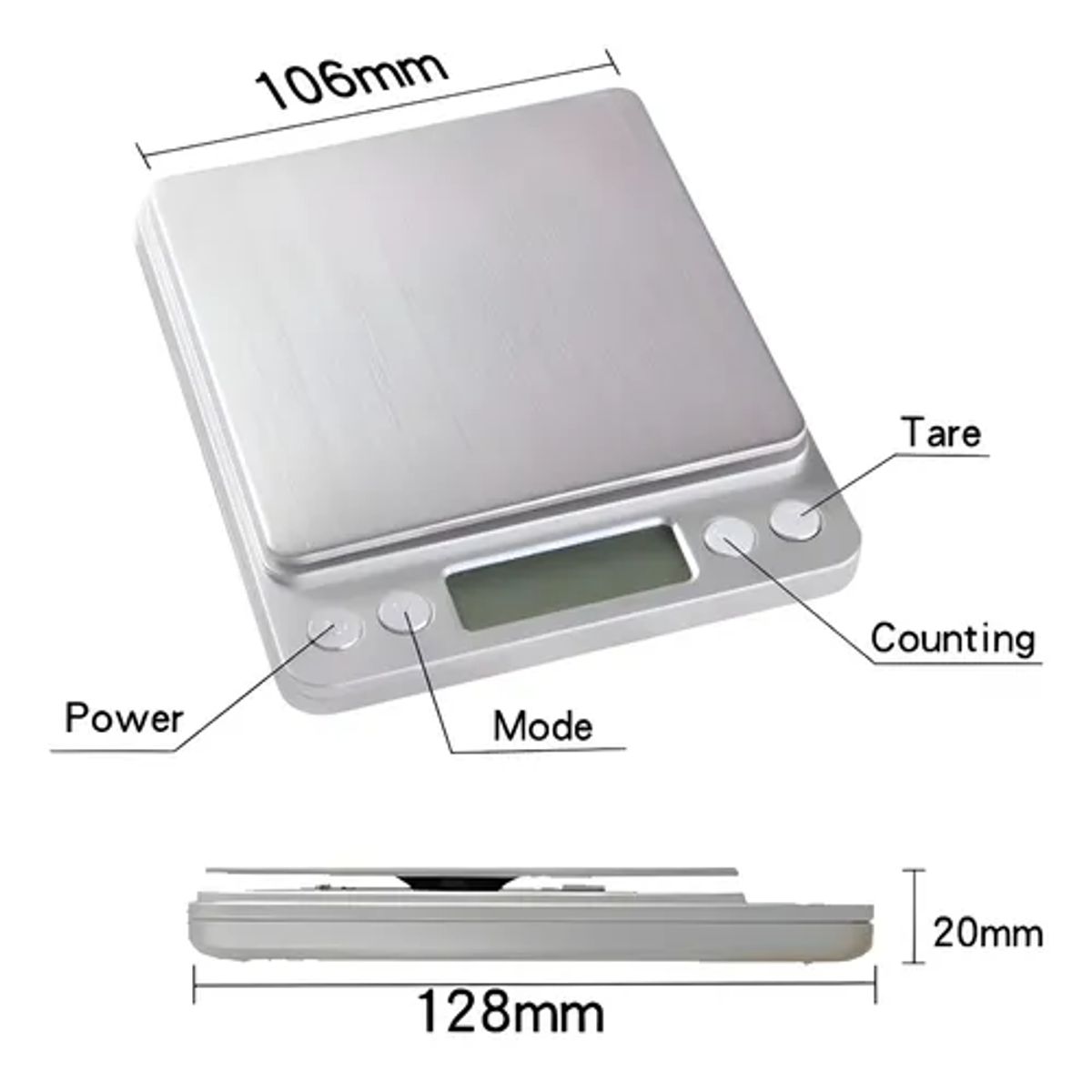 GENERICO - Pesa gramera joyería cocina precisión 01g a 2000g