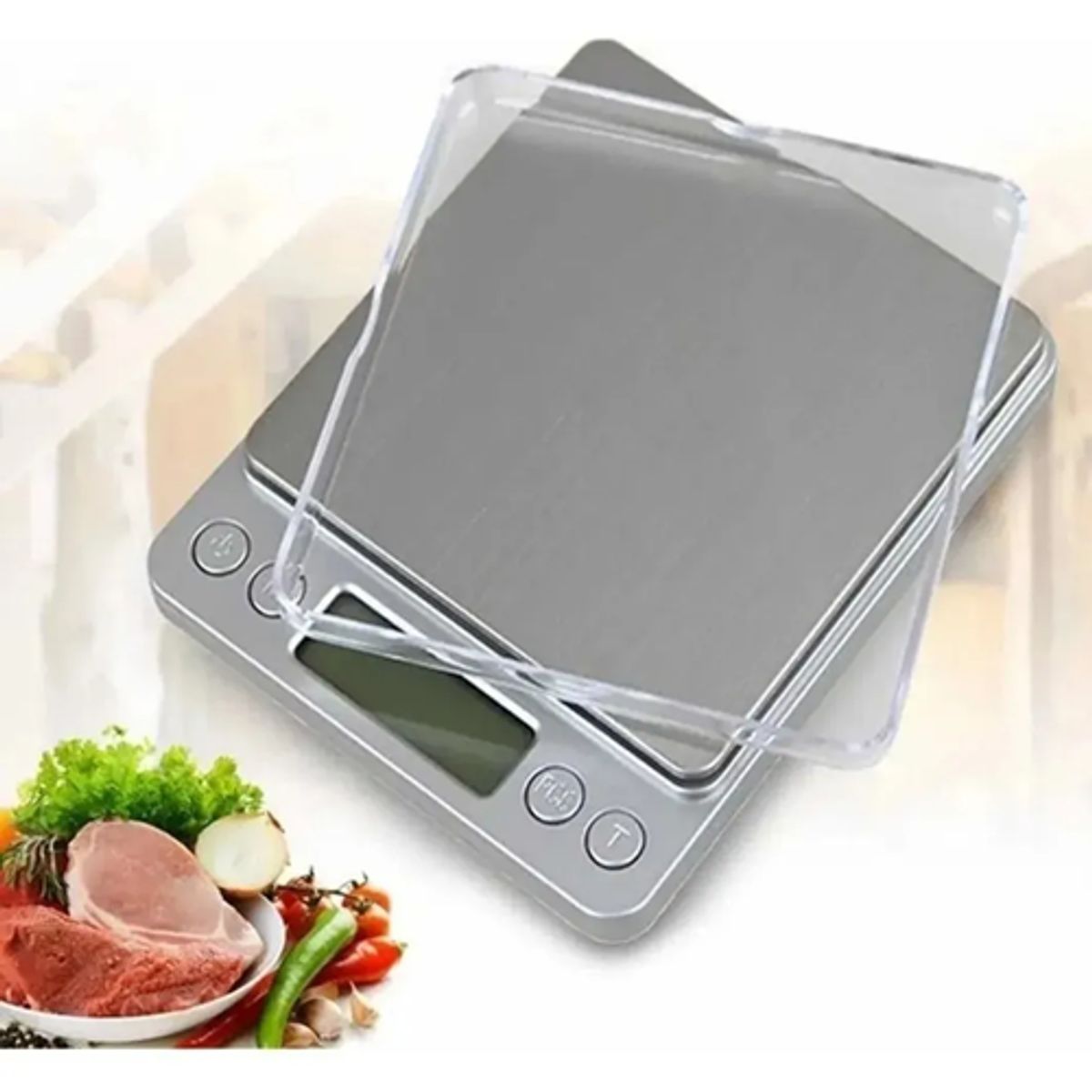 GENERICO - Pesa gramera joyería cocina 01g a 2000g color plata