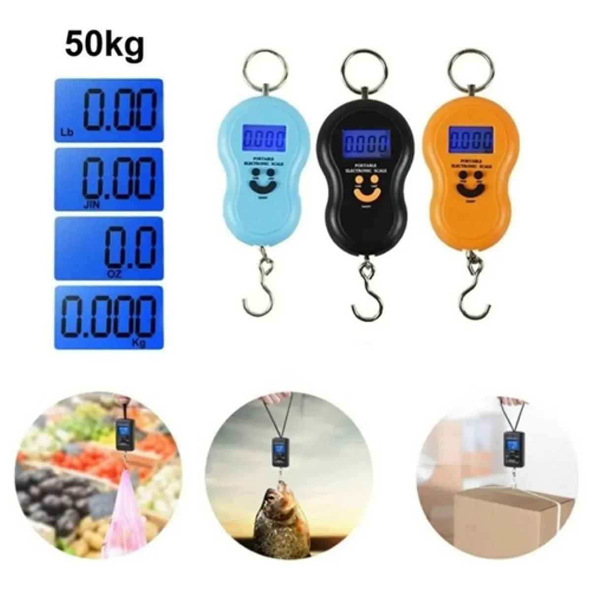 GENERICO - Pesa digital mano con gancho 50kg