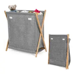 GENERICO - Cesto ropa sucia plegable 75l con tapa