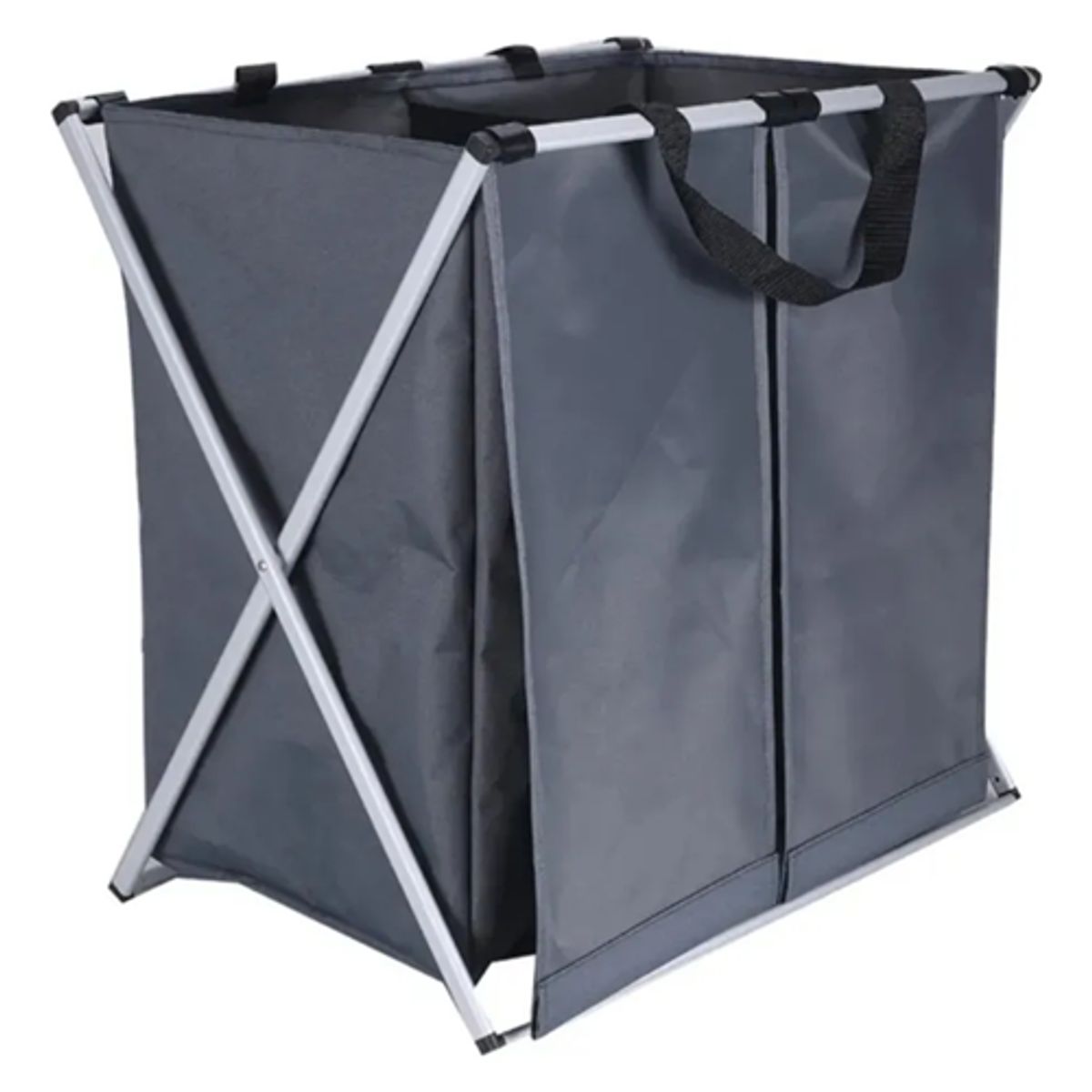 GENERICO - Canasto ropa sucia plegable doble color gris