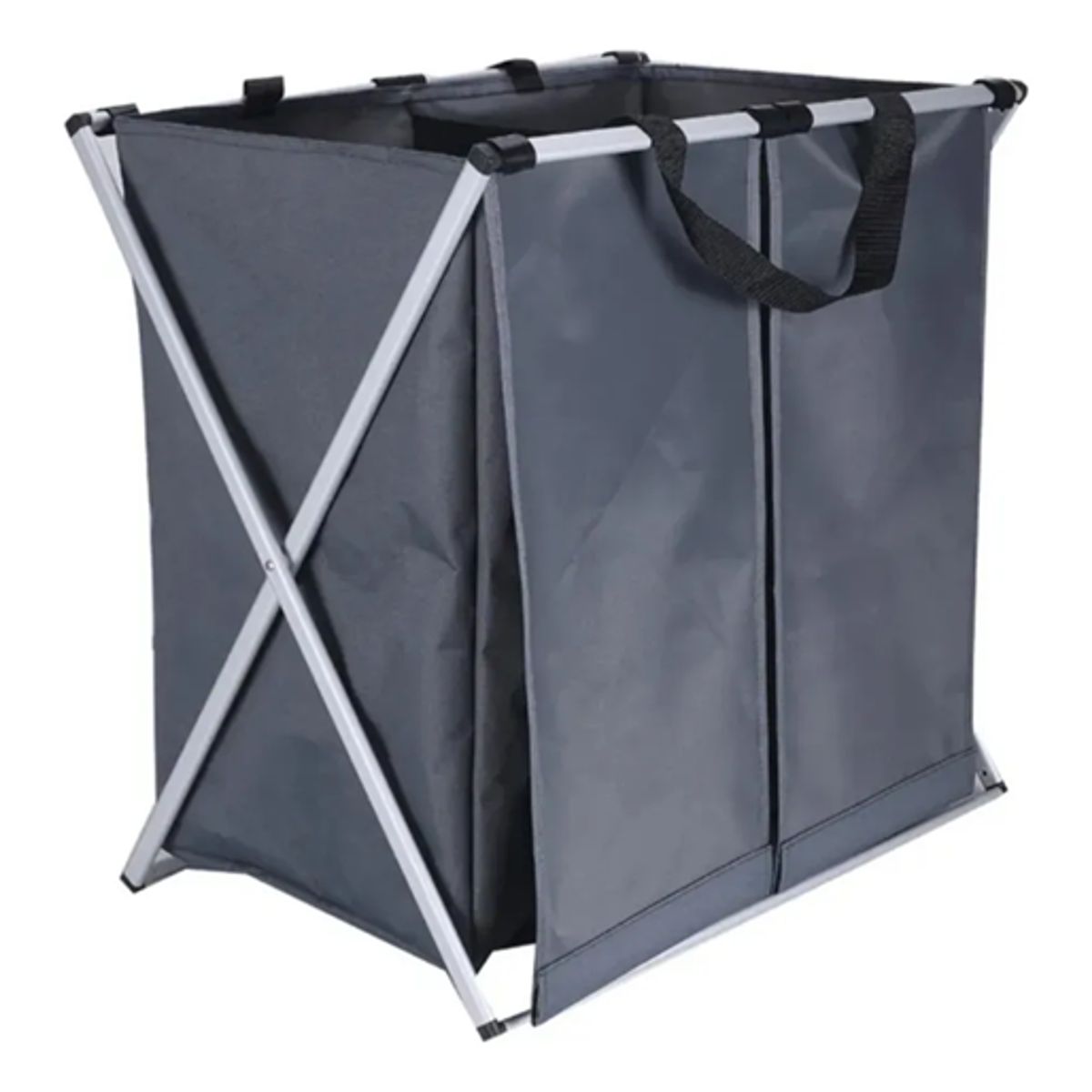 GENERICO - Canasto ropa sucia plegable doble color gris