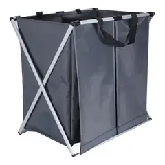 GENERICO - Canasto ropa sucia plegable doble color gris