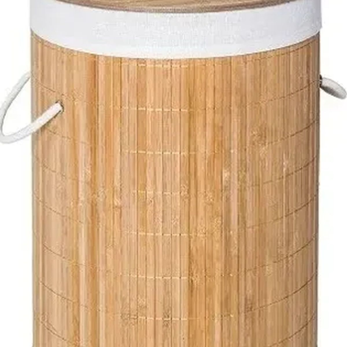 GENERICO - Canasto ropa bambú redondo color marrón