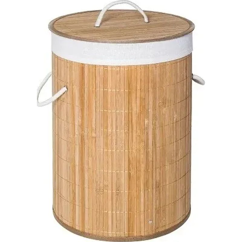 GENERICO - Canasto ropa bambú redondo color marrón