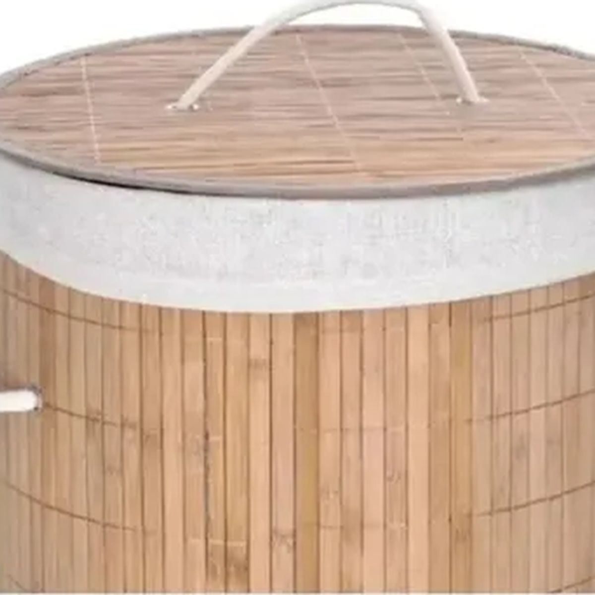 GENERICO - Canasto ropa bambú redondo color marrón