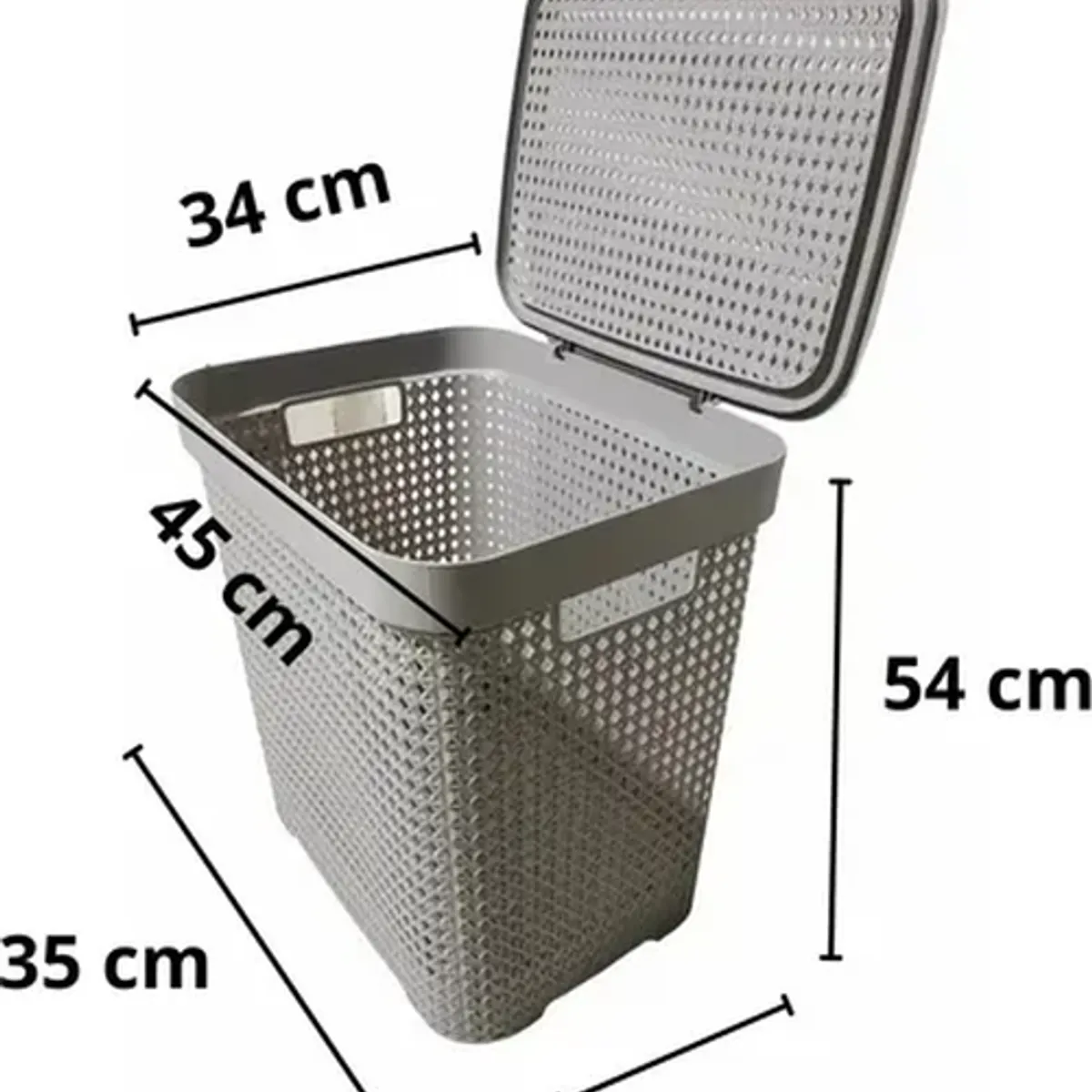 GENERICO - Canasto ropa organizador con tapa rectangular