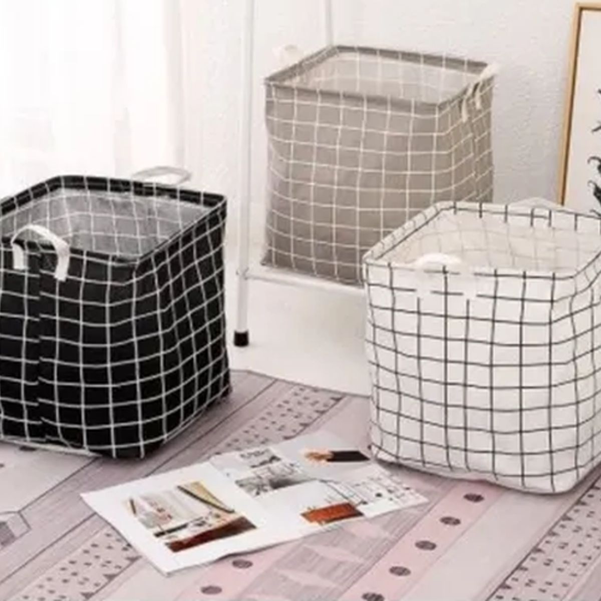 GENERICO - Pack 2 cestos ropa sucia tela plegable