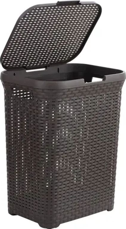Canasto ropa 60l con tapa rattan resistente | Sodimac Chile