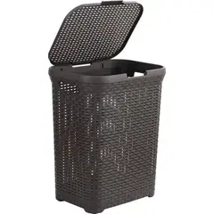 GENERICO - Canasto ropa 60l con tapa rattan resistente
