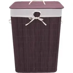 GENERICO - Cesto ropa rectangular bambú chocolate