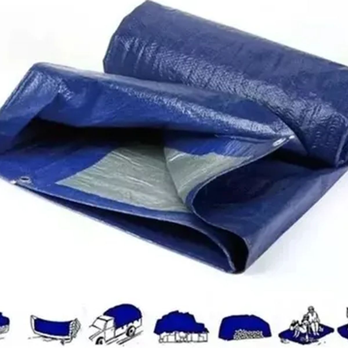 GENERICO - Carpa lona impermeable multiuso 5x6m azul