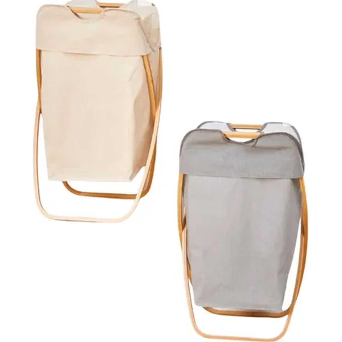 GENERICO - Canasto ropa con estructura madera plegable