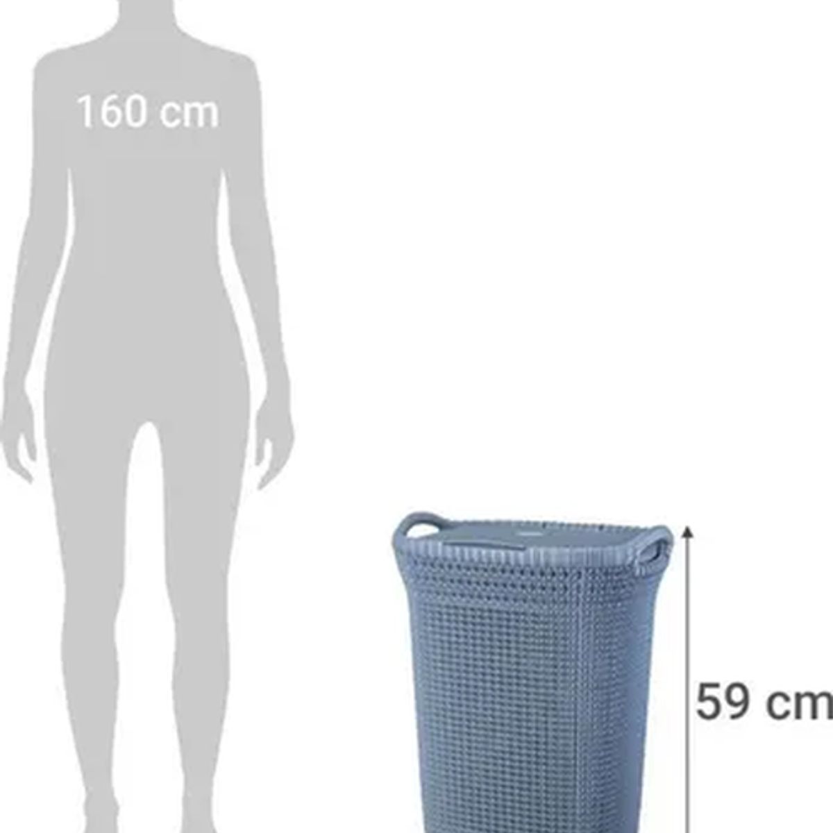 GENERICO - Canasto ropa rectangular Khipu plástico