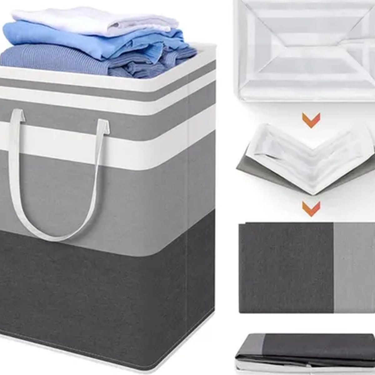 GENERICO - Pack 4 cestos ropa sucia plegables 2x75l + 2x5l