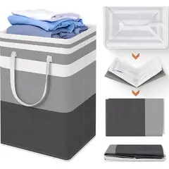 GENERICO - Pack 4 cestos ropa sucia plegables 2x75l + 2x5l