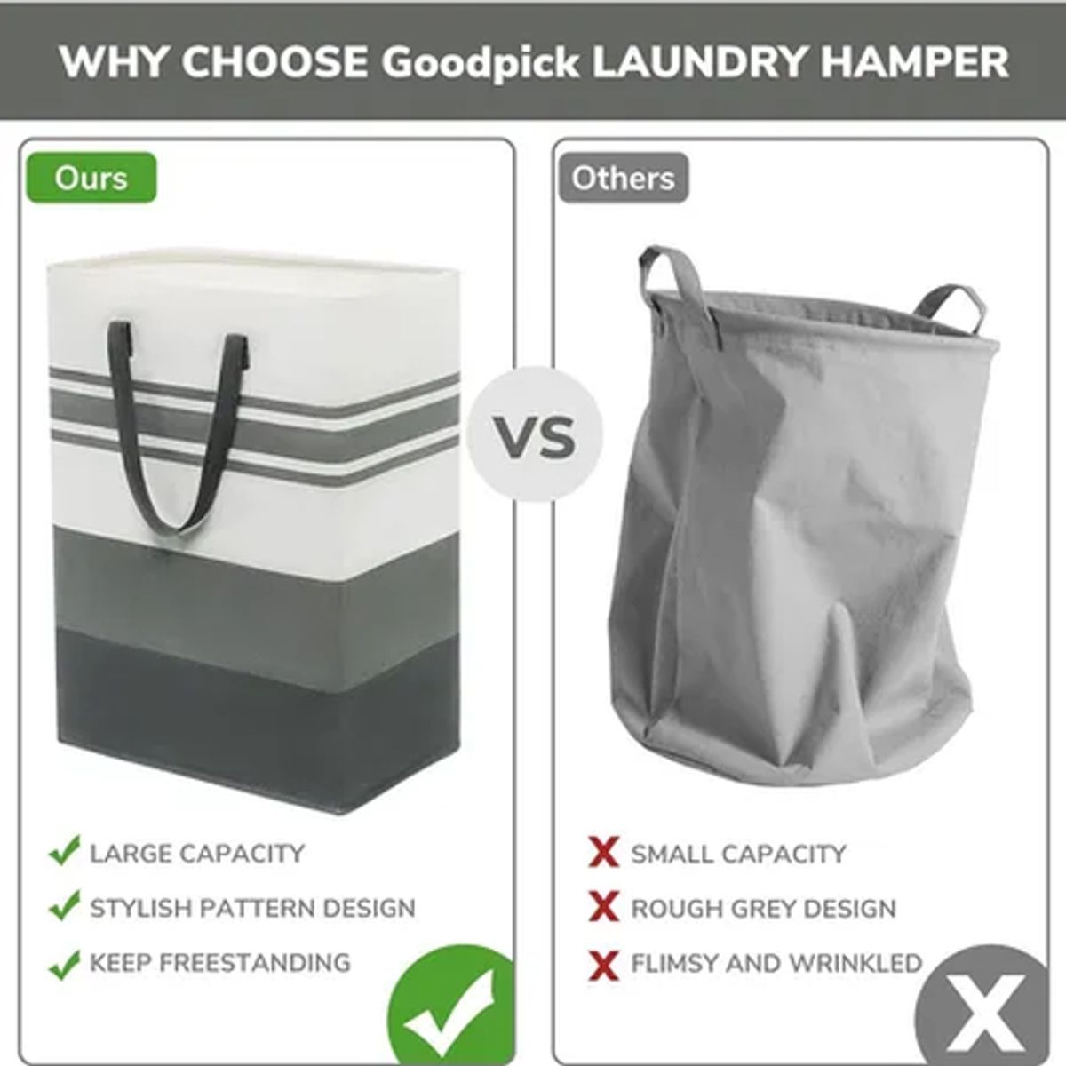 GENERICO - Cesto ropa sucia plegable organización 75l 2p