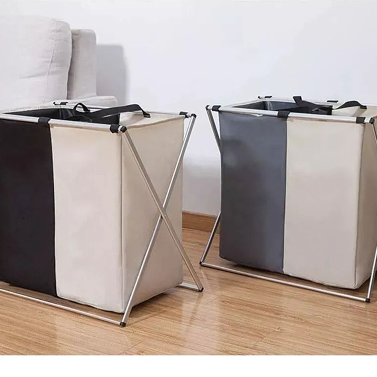 GENERICO - Canasto ropa sucia plegable doble separación