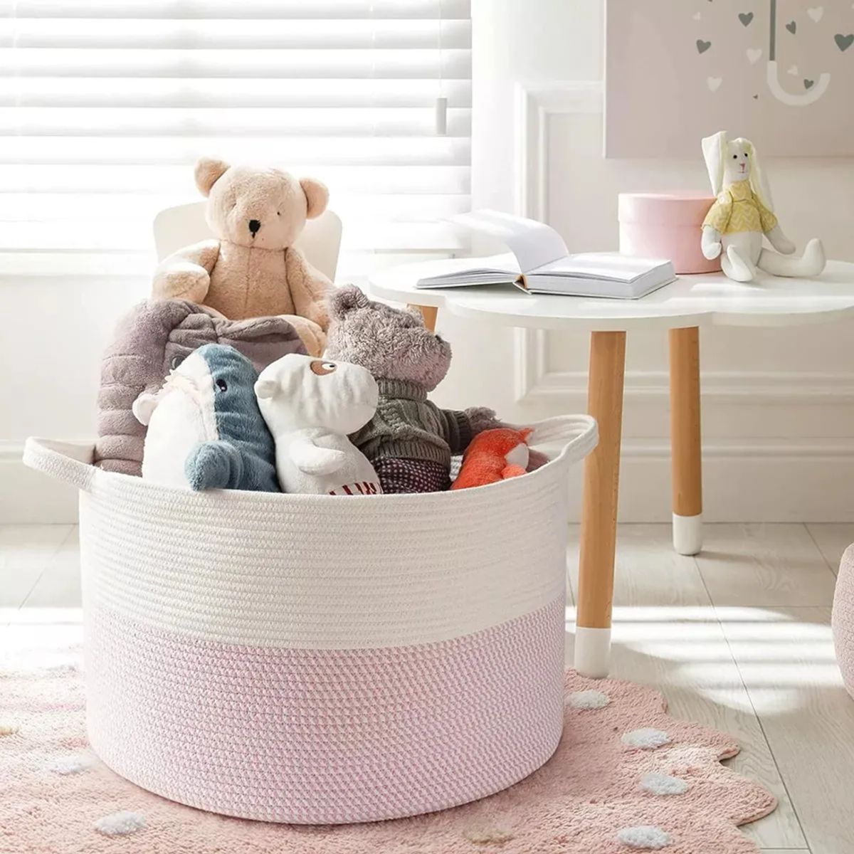 GENERICO - Cesta ropa juguetes decoración con asa