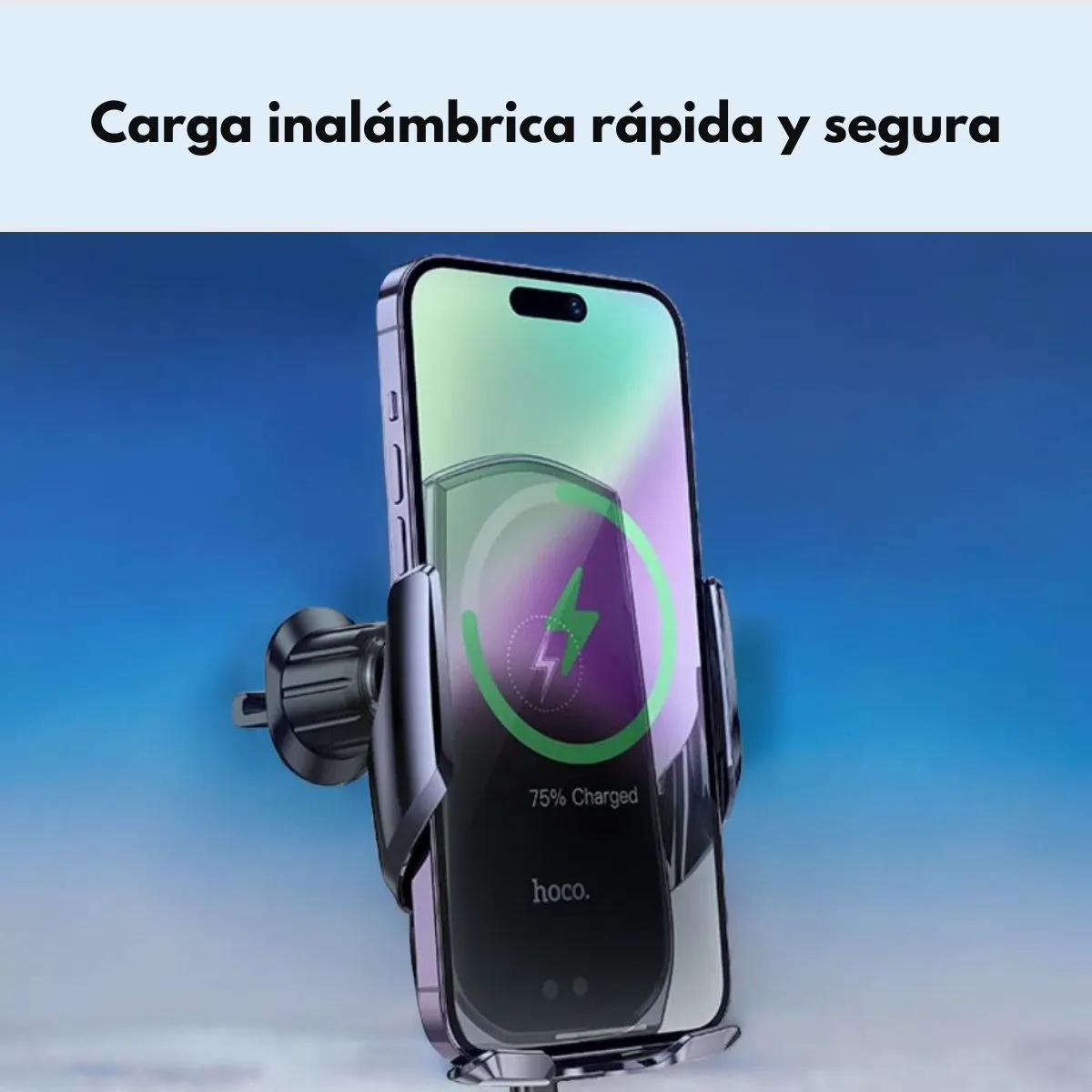 HOCO - Soporte De Auto Carga Inalambrica Para iPhone Smartphone