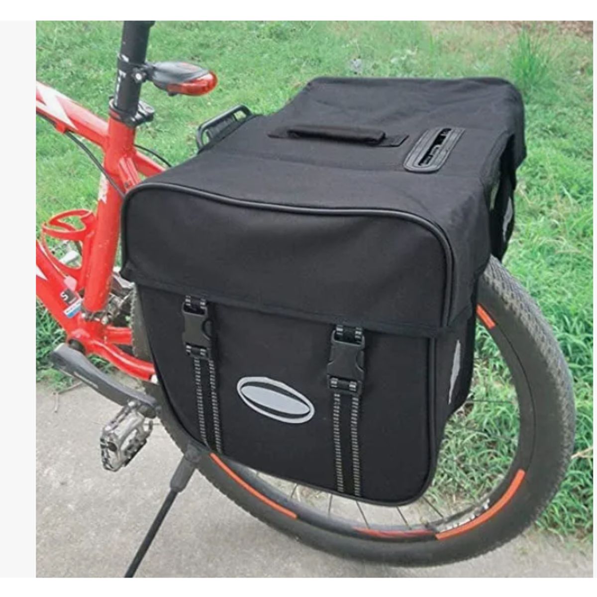 GENERICO - Alforja Doble Reforzada Para Bicicleta - Ciclismo  20 litros NEGRA