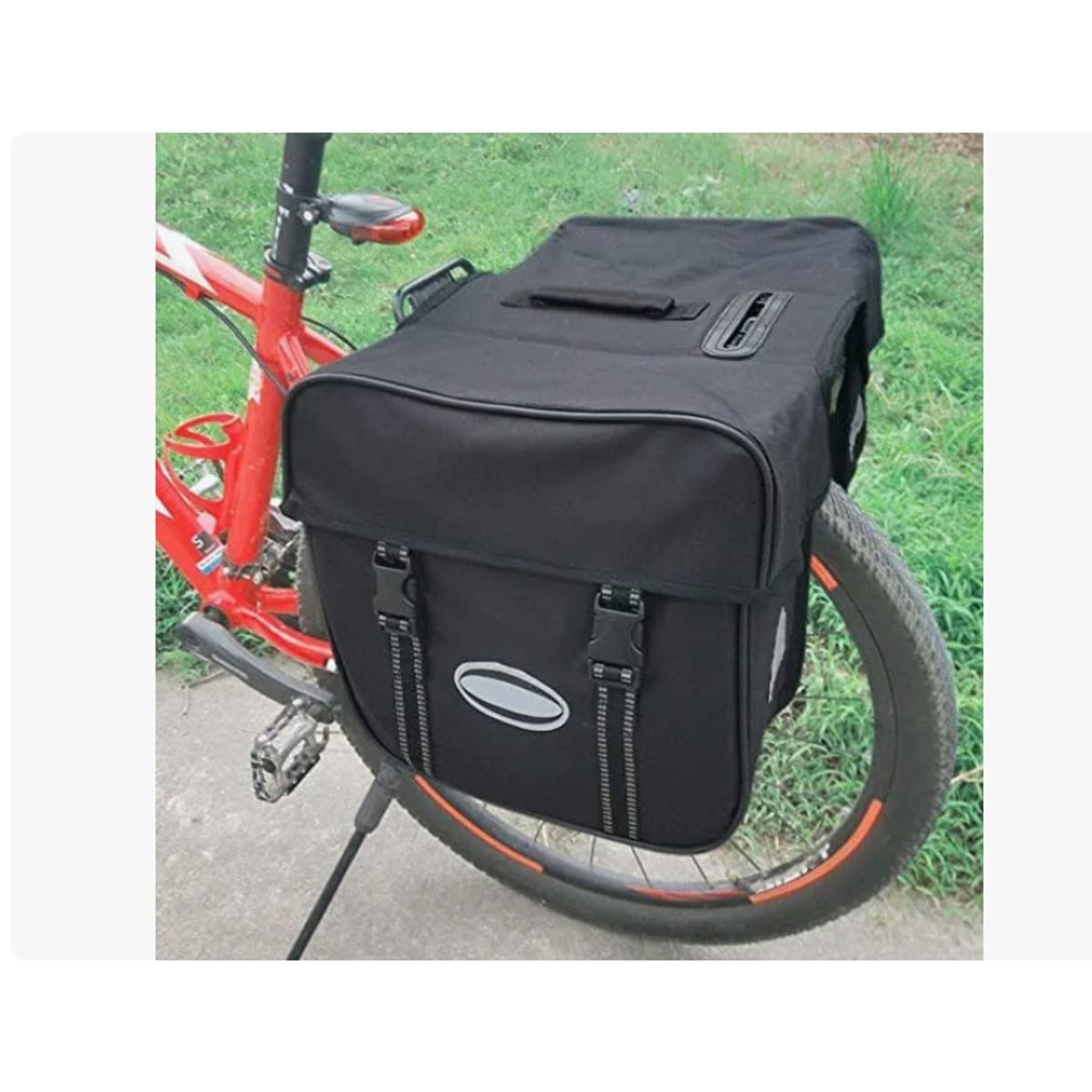 GENERICO - Alforja Doble Reforzada Para Bicicleta - Ciclismo  20 litros NEGRA