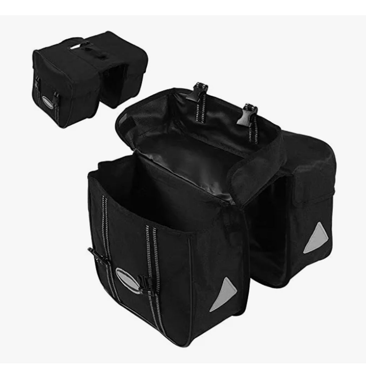 GENERICO - Alforja Doble Reforzada Para Bicicleta - Ciclismo  20 litros NEGRA